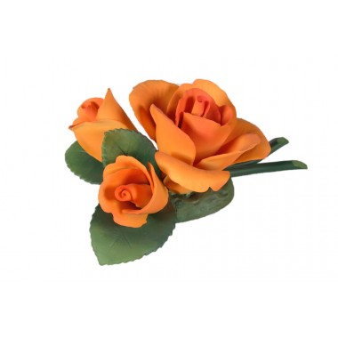 Фарфоровый цветок Роза с двумя бутонами